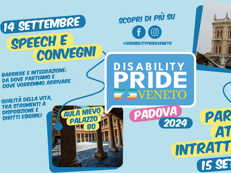 Il 14 e il 15 settembre Padova accoglie il primo Disability Pride regionale