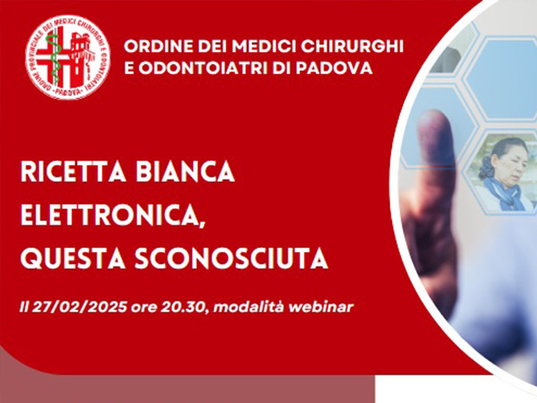 "Ricetta bianca elettronica, questa sconosciuta". Webinar online aperto sino a 1000 partecipanti