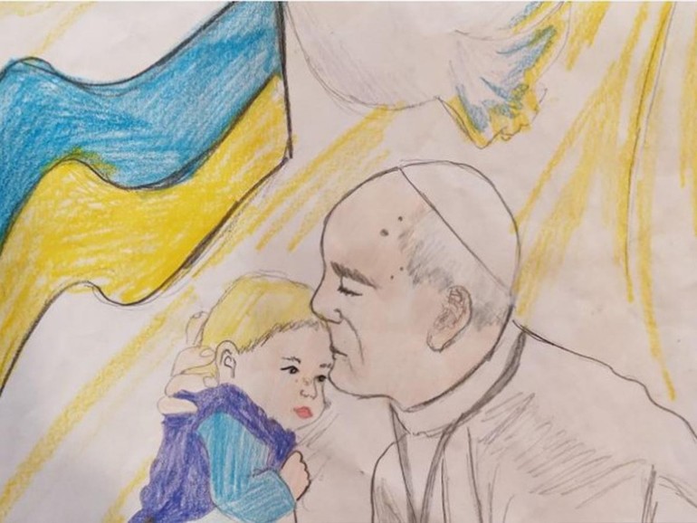 Ucraina: Kharkiv, il “grazie” dei bambini ucraini a Papa Francesco. 100 disegni per dire “sei il mio migliore amico”